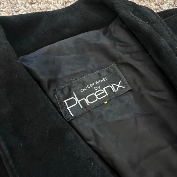 VTG Outerwear by Phoenix 80s Black Suede Fringe Leather Cropped Jacket Western M - Picture 10 of 15